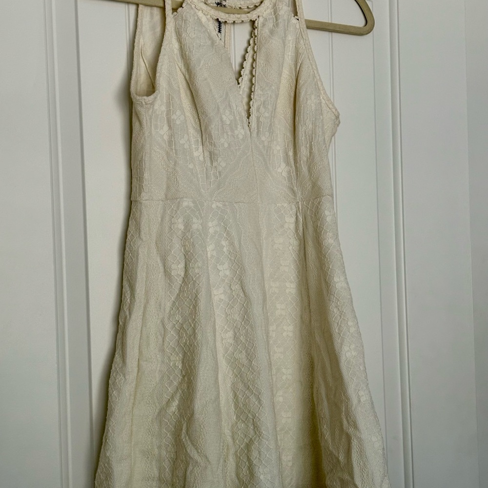 Free People Elegant Lace Cream Dress